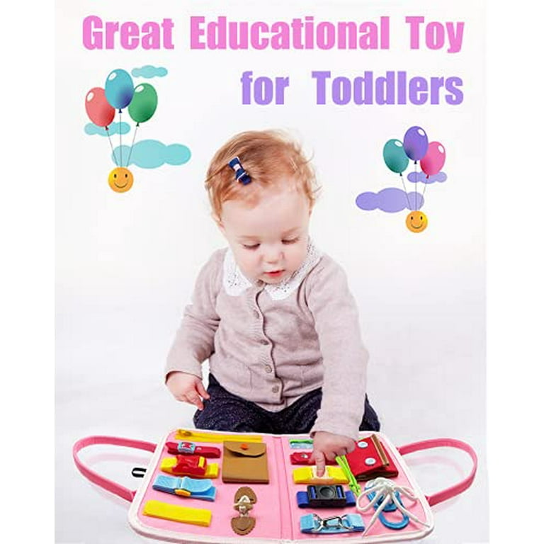 Tzgsonp 1PC Busy Board, 27 in 1 Montessori Toys for Toddlers Preschool  Autistic Travel Educational Toys Learning Basic Dress Skills Sensory Toys  for 1 2 3 4 Year Old Boys Girls Birthday for Kids 