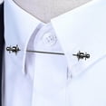 thumbnail image 3 of Shirt Collar Bar Tie Pin for Men 70mm Formal Bar Clips Copper for Business Black, 3 of 8