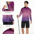 thumbnail image 6 of Men's UPF 50+ Gradient Fishing Hoodie – Long Sleeve Sun Shirt with Mask & Thumbholes, Cooling Rash Guard for Hiking/Swimming, Lightweight Quick-Dry Shirt, 6 of 6