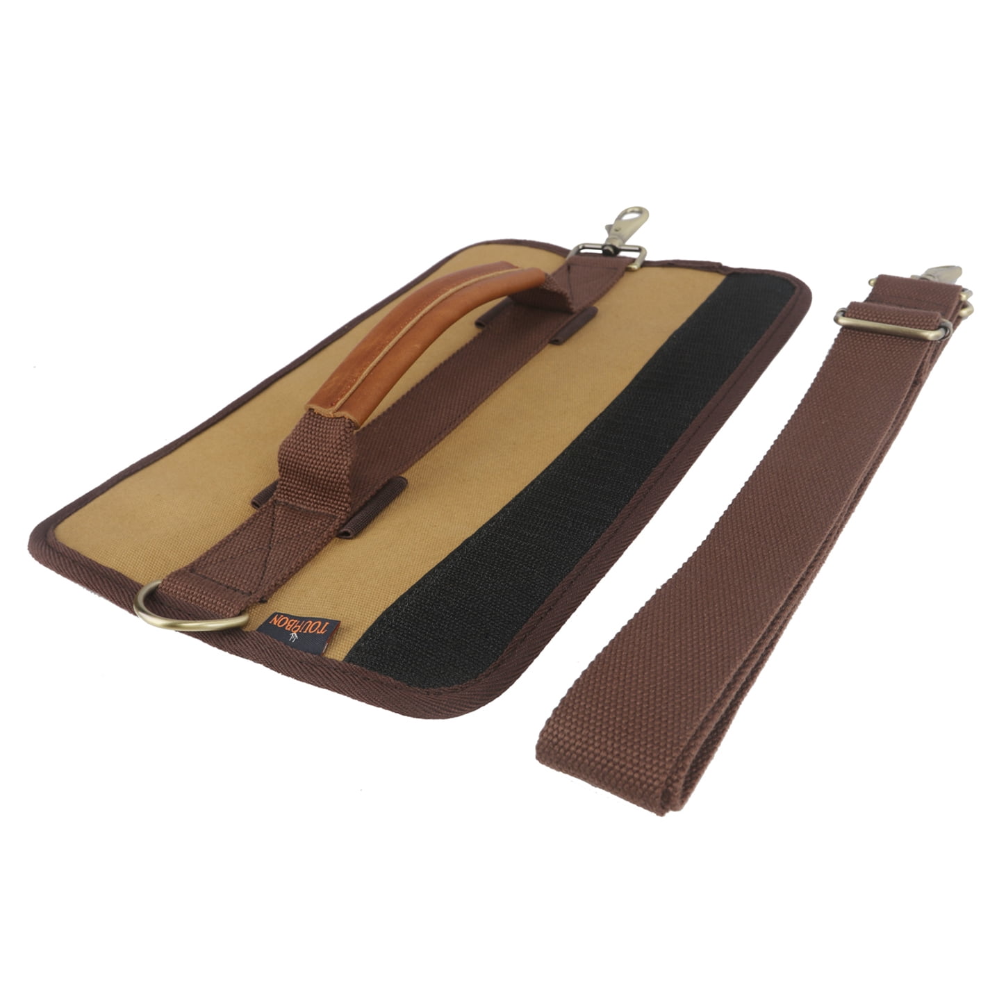 TOURBON Canvas Leather Golf Clubs Carrier Driving Range Golf Holster Range Bag Strap Pack Outdoor Brown