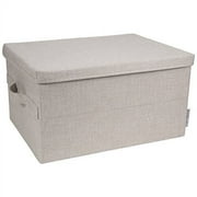 Bigso Soft Foldable Polyester Storage Box with Lid | Medium | Grey
