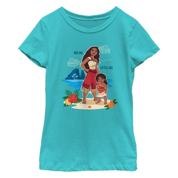 Girl's Moana 2 Big Sis Little Sis  Graphic T-Shirt