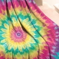 thumbnail image 3 of Colorful Rainbow Tie Dye Spiral Pattern Blanket,Comfortable Soft Lamb Wool Throw Blanket,All Season,Warm Lightweight Blankets for Sofa Bed Couch Living Room Chair,50"x60", 3 of 4