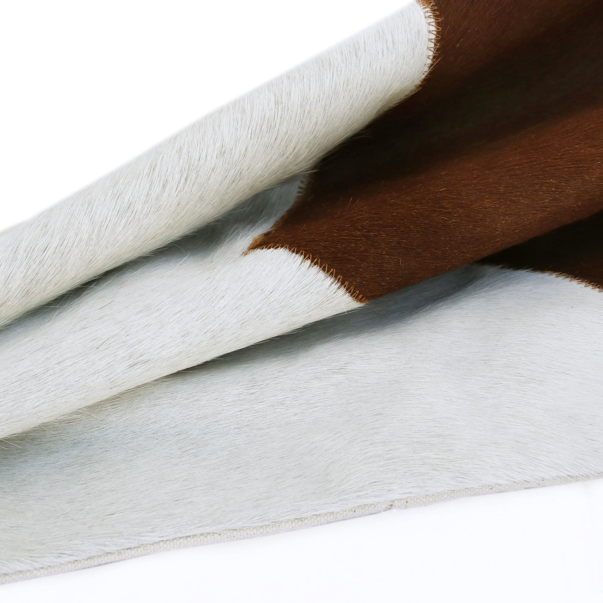 Ox Bay Brody 20" x 20" Ivory/Brown Geometric Faux Leather Hide Adult Decorative Throw Pillow