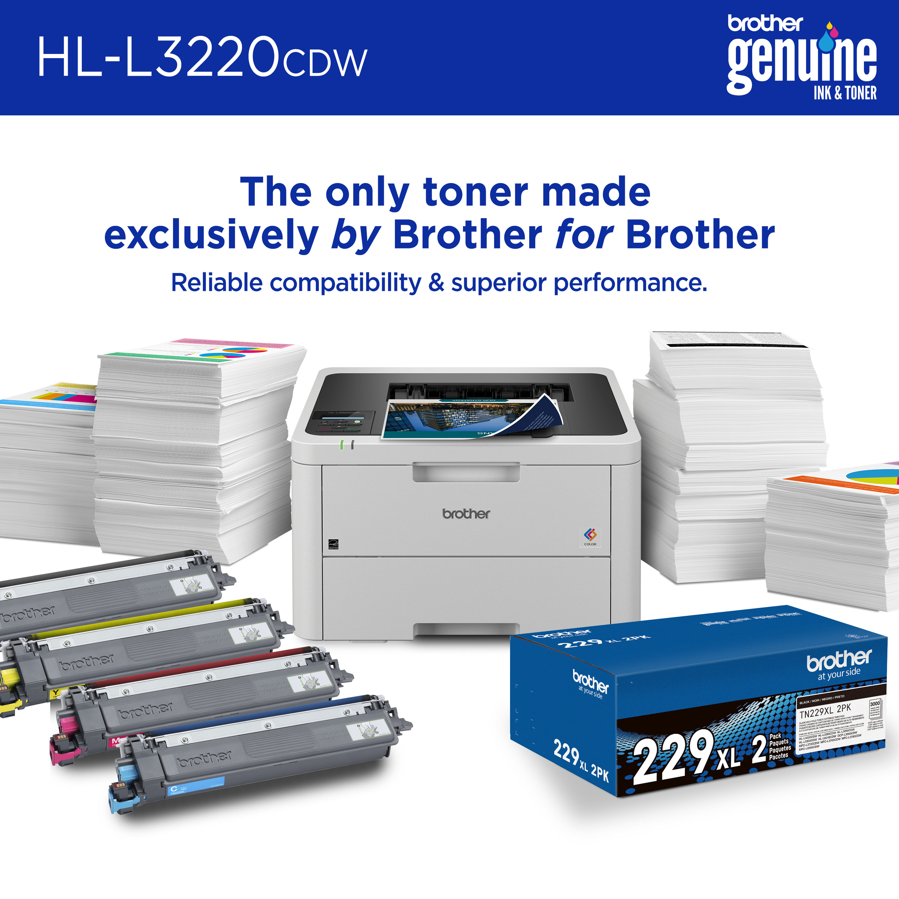 Brother HL-L3220CDW Wireless Compact Color Laser Printer photo 4