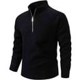 thumbnail image 4 of RMGVDSD Mens Quarter Zip Pullover Sweater Dress Slim Fit Men's Stand Up Collar Zipper Knitted Sweaters Autumn Winter Thickened Casual Sweater Top Sweater Fall Tops, 4 of 5
