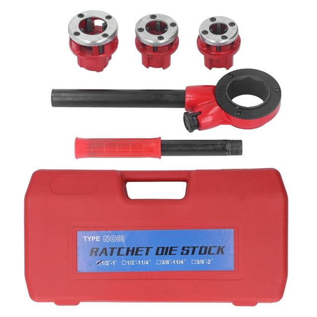 3 Dies Pipe Threader Kit 62A Ratcheting Pipe Threading Tool Set for Steel Galvanized Plastic Tubes