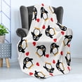 thumbnail image 4 of Sea Animals Soft Flannel Fleece Throw Blanket, Penguins with Heart Shapes Romantic Valentines Day, Cozy Plush for Indoor and Outdoor Use, 50" x 70", Mustard White Black, by Ambesonne, 4 of 5
