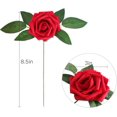thumbnail image 3 of Paquete de 25 rosas artificiales realistas con tallo para ramos de boda, centros de mesa, fiesta nupcial, decoración del hogar (rojo vino, 25 unidades) JM  JM, 3 of 5