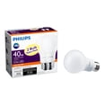 thumbnail image 4 of Philips LED Light Bulb, A19, Soft White, 40 WE, 2 Ct, 4 of 5