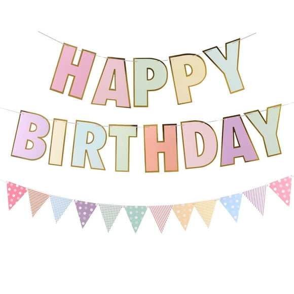 Banner de cumpleaños Picoway Happy Birthday para mujeres y niñas