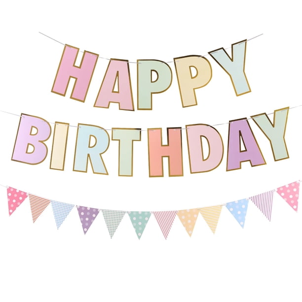 Banner de cumpleaños Picoway Happy Birthday para mujeres y niñas