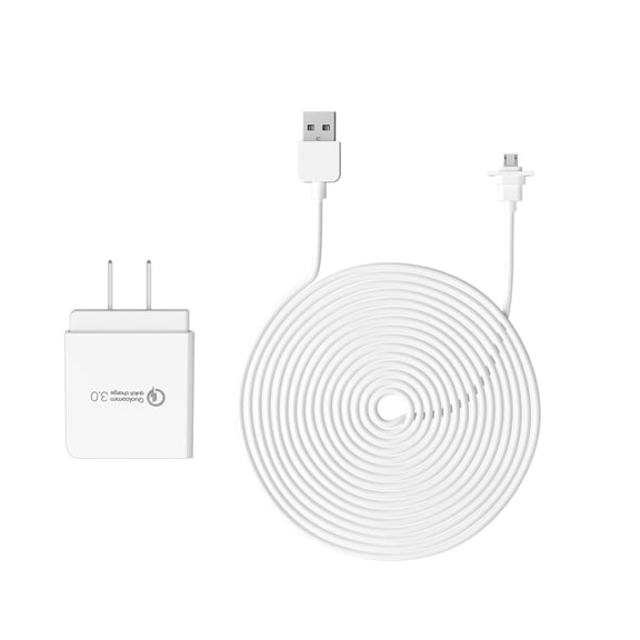 MIXFEER Weatherproof Outdoor Compatible with eufyCam 2C & 2C Pro ONLY Clutter-free 9m/29.5ft Charging Cable with Power Adapter
