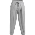 thumbnail image 4 of TANBOM Men's Loose Fit Cotton Casual Drawstring Pants, Gray, 1-Pack, 2XL, 4 of 8