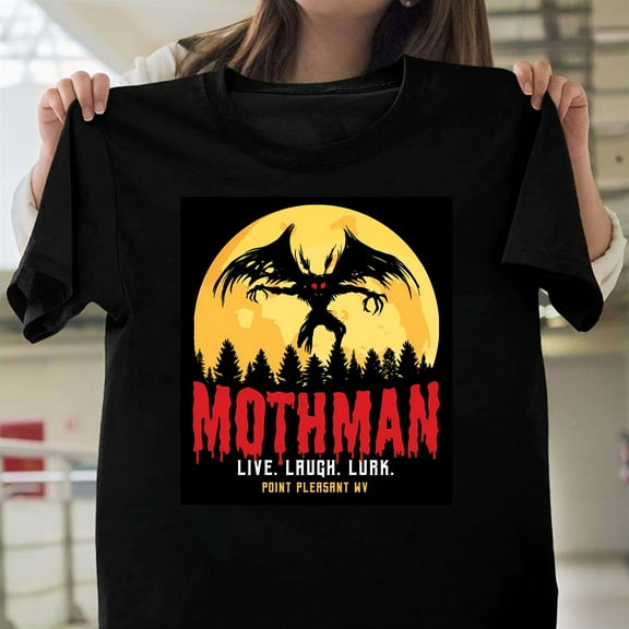 Mothman Cryptid Graphic Unisex T-Shirt, Funny Cryptozoology Fan Christmas Gift G0394, Up to Size 5XL