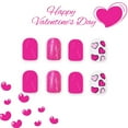 thumbnail image 5 of Nails Short Glossy Square Design Valentine's Day Fuchsia Heart Glitter 24 Salon Quality Wearable Art, 5 of 8