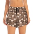thumbnail image 2 of Yiaed brown sloth family Print Women's Running Shorts with Liner 3 Zipper Pockets Elastic Workout Athletic Gym Yoga Shorts-Medium, 2 of 7