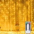 thumbnail image 1 of Luces de cortina, Luces de hadas para ventanas 300 LED 3m 3m, 8 modos de iluminación, Ambiente para decoración Navidad, Boda, Cumpleaños, Balcón, Patio, Dormitorio [Clase de eficiencia en esquí esquí Gafas de esquí, 1 of 5