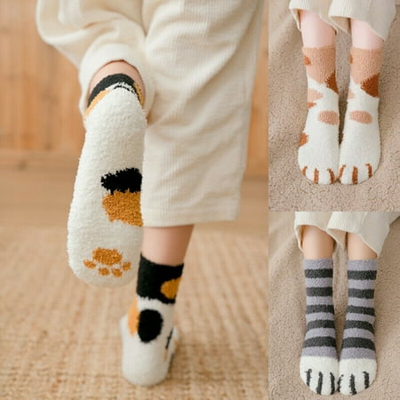 

Women Girls Cute Cat Claws Socks Soft Floor Sleep Socks