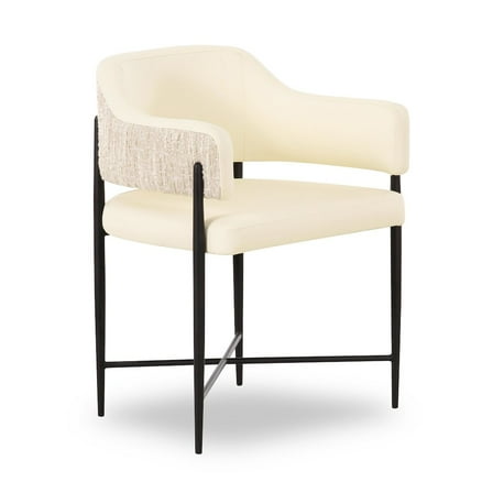 TOV Furniture Sezanne Cream Vegan Leather 2-Tone Dining Chair