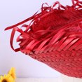 thumbnail image 3 of KAKOWELY Sombrero de paja, sombrero mexicano, sombrero de paja hawaiano, sombrero de paja hawaiano tejido para personas (rojo), 3 of 4