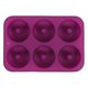 thumbnail image 2 of Moule à beignets en silicone à 6 cavités, moule à beignets et chocolat, compatible micro-ondes et congélateur (violet), 2 of 4