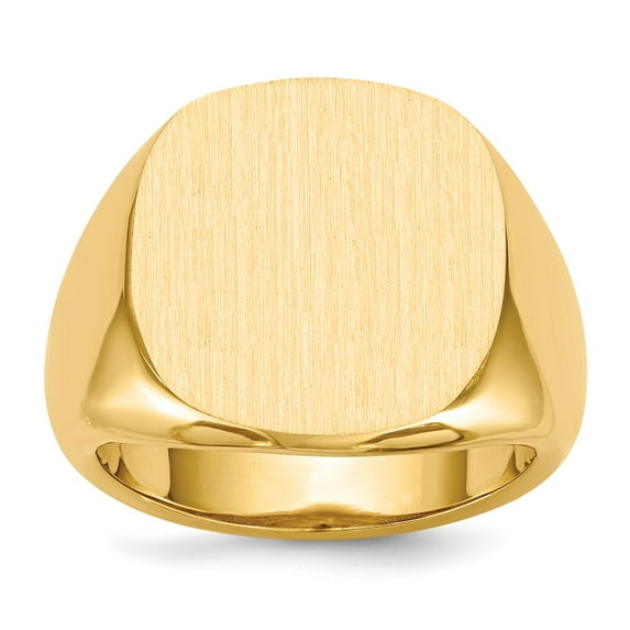 Solid 14k Yellow Gold Men's Engravable Signet Ring (17.1mm) - Size 13