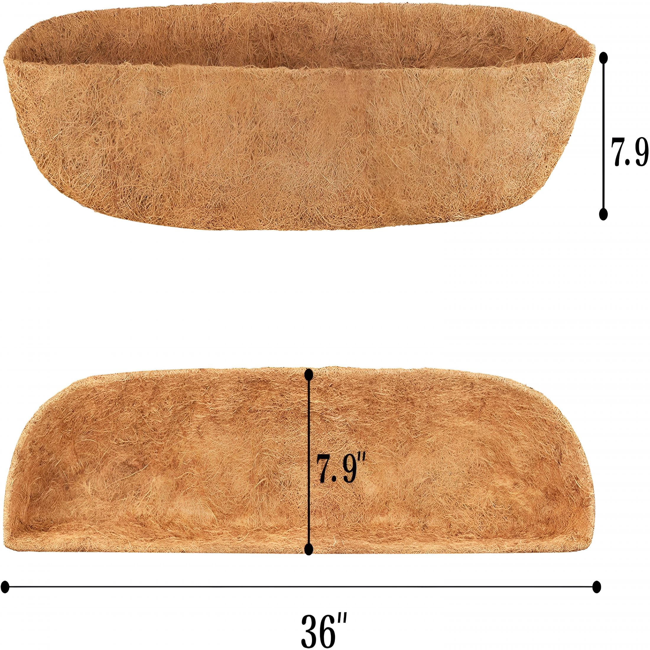 XIBUFE 2 Pack 36 Inch Window Box Liners Coco Liners for Planters Coconut Husk Plant Liners 100% Natural Coconut Liners for Planters Coco Coir Liner for Outdoor Planter