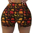thumbnail image 2 of Rateoe Animal Printed Power Workout Shorts for Women Tummy Control Squat Proof Ribbed Thick Seamless Scrunch Active Short-Small, 2 of 8