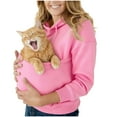 thumbnail image 3 of Aboser Womens Kitty Pouch Hoodies Cat & Puppy Carrier Sweatshirts Cute Long Sleeve Pullover Shirts Pet Holder Hoodie Tops with Big Pocket, 3 of 10