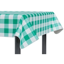 Sorfey Checkered Dining Table Cover Vinyl Table Cloth with Flannel, Green 84" x 60"
