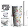 thumbnail image 3 of 30oz Pioneer Flower Floral Print Pattern Tumbler, Double Wall Vacuum Insulated Cup, BPA-Free Leak Proof Lid & Reusable Straws, Hot 12h, Cold 34h, 3 of 6