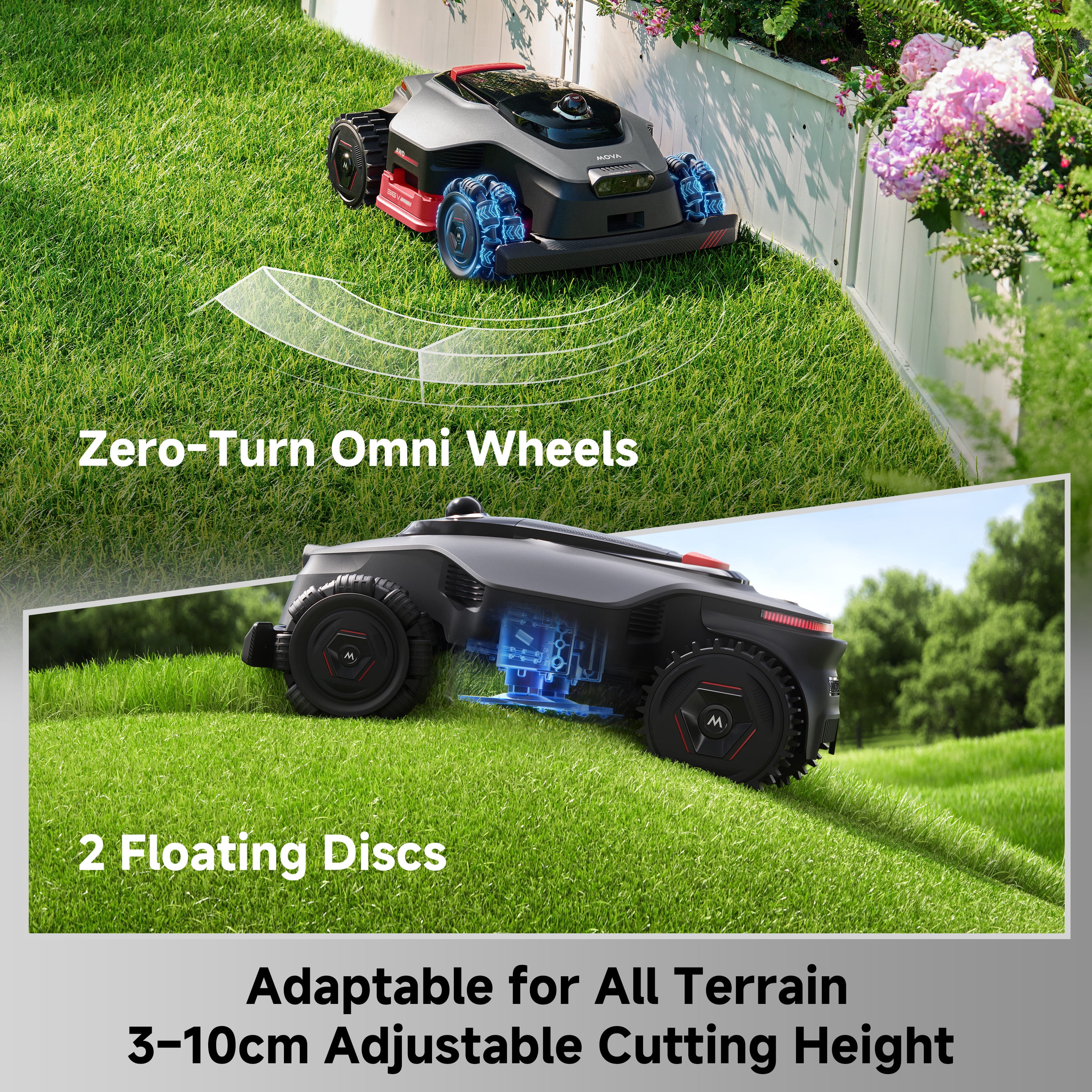 MOVA LiDAX Ultra 3000 AWD Robotic Lawn Mower, 0.75Acre,3D LiDAR, Dual Mapping and Visional Navigation