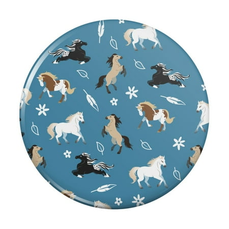 

Frolicking Horses Pattern Kitchen Refrigerator Locker Button Magnet