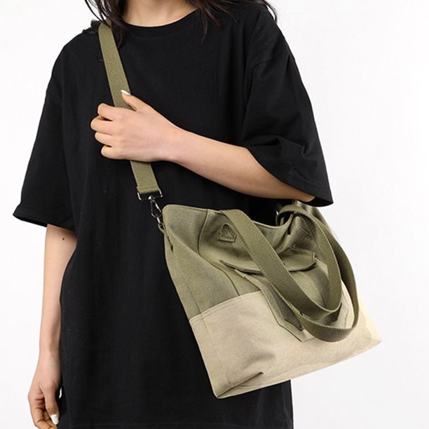 Bolso de trabajo de viaje multifuncional de lona de color de contraste de Bolso casual unisex