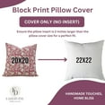 thumbnail image 6 of Fabdivine “Manikarnika” Pink Floral Block Print Cushion – Handmade Linen Blend Pillow for Farmhouse & Boho Décor, 6 of 6