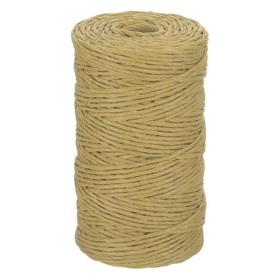 Uxcell Brown Raffia Ribbon,98 Yard Natural Raffia Paper String 2mm Wide Twisted Raffia Yarn Twine for Gift Wrapping Crocheting Knitting DIY Crafts