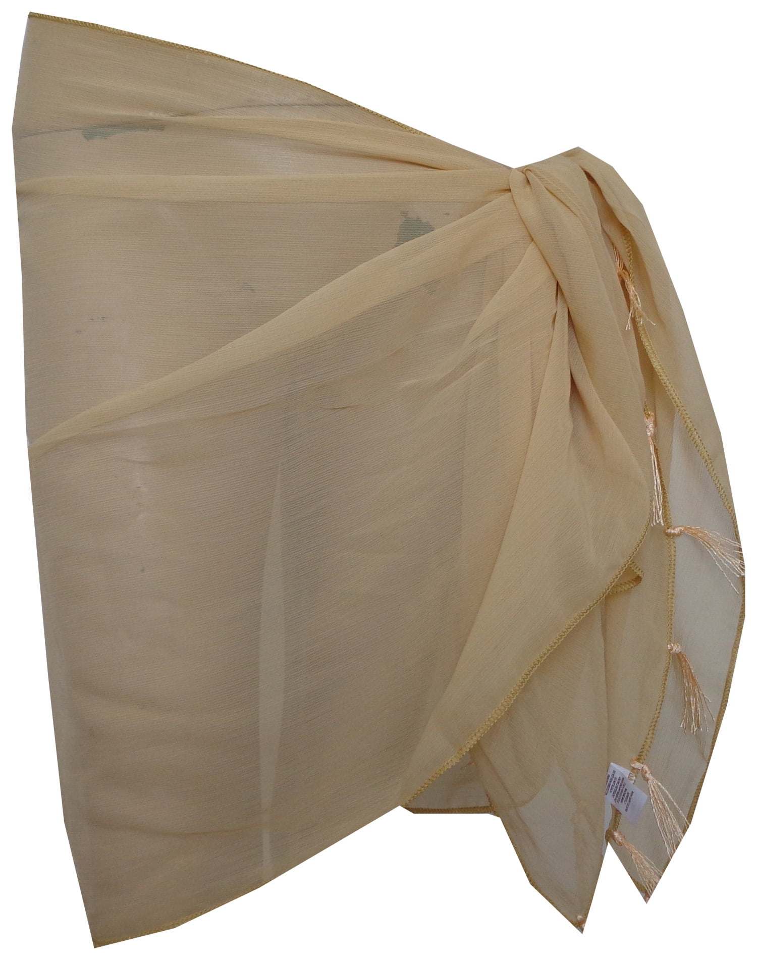 Half Sarong Women Solid Plain Beach Swimsuit Sheer Cover Up Ivory