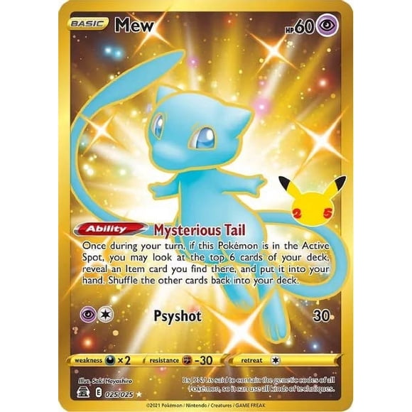 Tarjeta Pokémon Mew 025/025 Celebrations Gold Full Art
