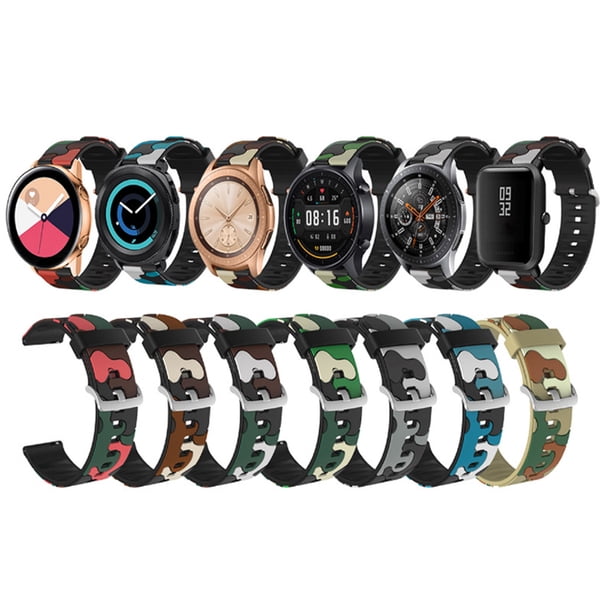 Gwong Electrónica Reloj Band Universal Soft Silicone 20mm / 22mm Camuflaje de la correa de la muñeca Reemplazo para Huawei