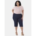 thumbnail image 2 of JMS Just My Size by Hanes Women's Plus Size Pull on Bling Tab Capri Pants, Sizes 0X-4X, 2 of 5