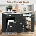 thumbnail image 4 of DreamCurship 52" Kitchen Island with Storage, Rolling Kitchen Cart Island with Wheels, Tilt Out Kitchen Trash Cabinet 10 Gallon Storage, 3 Large Spice Racks and 2 Drawers, Black and Marble, 4 of 7