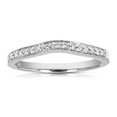 thumbnail image 2 of Vir Jewels 0.16 CTTW Contour Milgrain Diamond Wedding Band 14K White Gold Round Size 9.5 Female Adult, 2 of 7