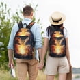 thumbnail image 6 of Lsque Red And White Flame Fox Pattern Canvas Daypack, Durable Backpack, High-quality Versatile Backpack,Vintage Compact Backpack-Small, 6 of 6