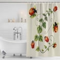 thumbnail image 3 of Ladybugs Eucalyptus Shower Curtain, Waterproof Shower Curtains for Bathroom, Spring Botanical Leaves Green Washable Fabric Bathtub Curtain Set Bath Decor with 12 Hooks Standard 72"x72", 3 of 8
