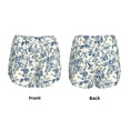 thumbnail image 5 of Lsque Vintage Blue Floral Printed Women's Running Shorts with Liner Pockets,Elastic Quick Dry Workout Athletic Gym Yoga Shorts,Womens High Waist Shorts-Large, 5 of 9