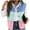 Sky Blue, variant on successthop Womens Plus Size Vests Sleeveless Flannel Color Block Oversized Outerwear Button Up Waistcoat Winter Coat