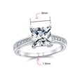 thumbnail image 4 of Bling Jewelry Womens Classic CZ Princess Cut Solitaire Engagement Ring in Sterling Silver Band, 4 of 7