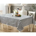 thumbnail image 6 of Black Café Bistro Tavern Check 70 inch Round Vinyl Dining Tablecloth with Flannel Backing, 6 of 7