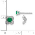 thumbnail image 2 of 14K White Gold Diamond And Emerald Stud With Jacket Earrings (7 X 7) Made In India em4023-em-008-wa, 2 of 5